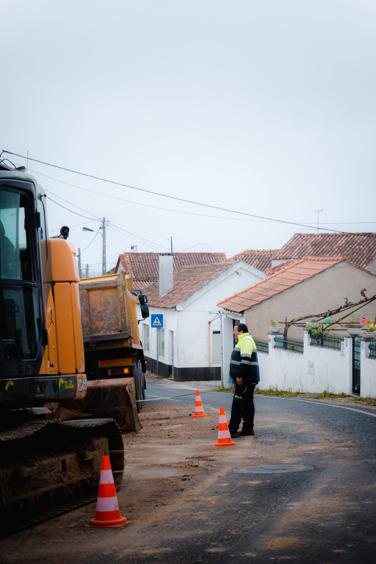 Road construction site