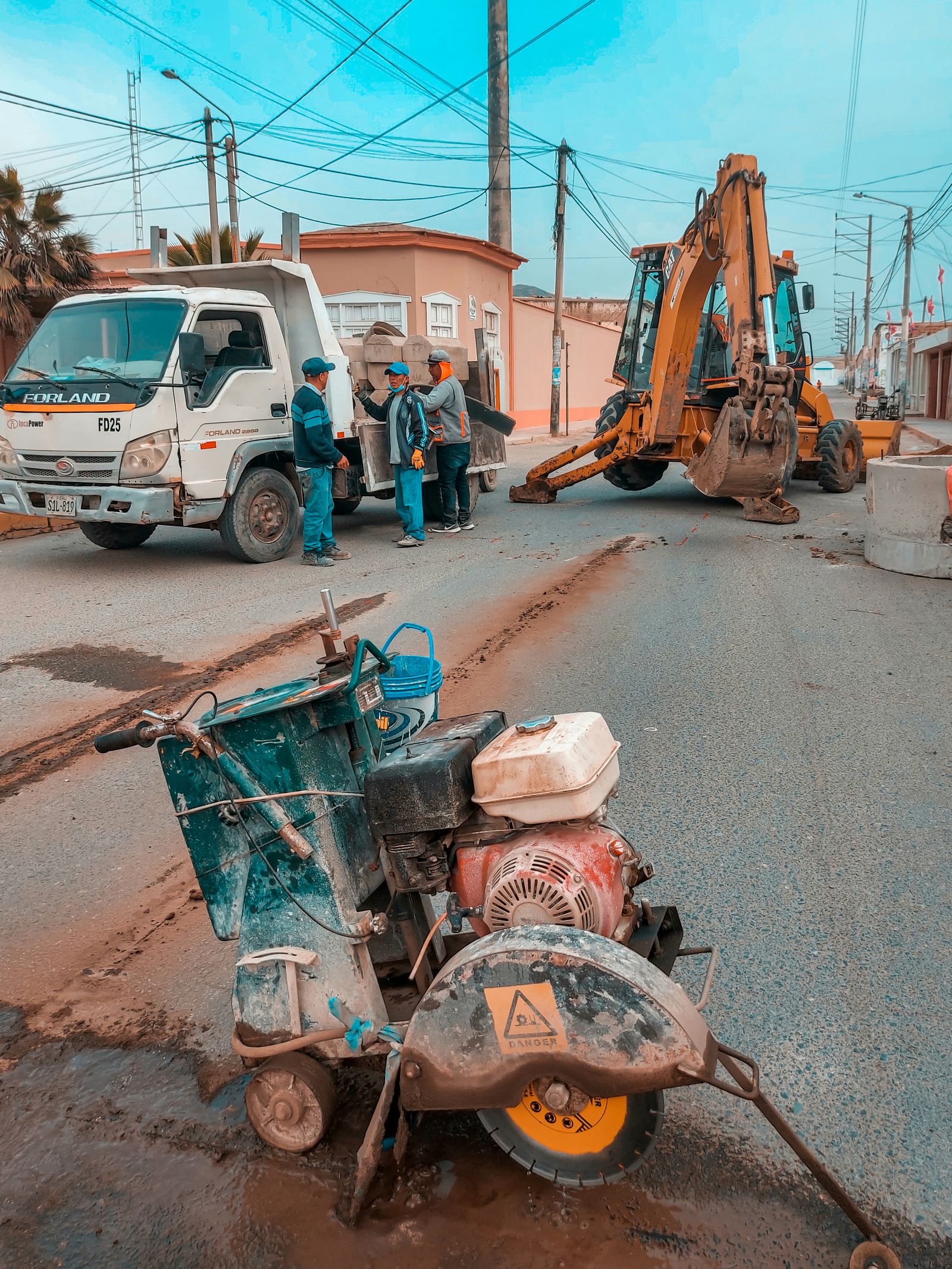 Heavy machinery road work